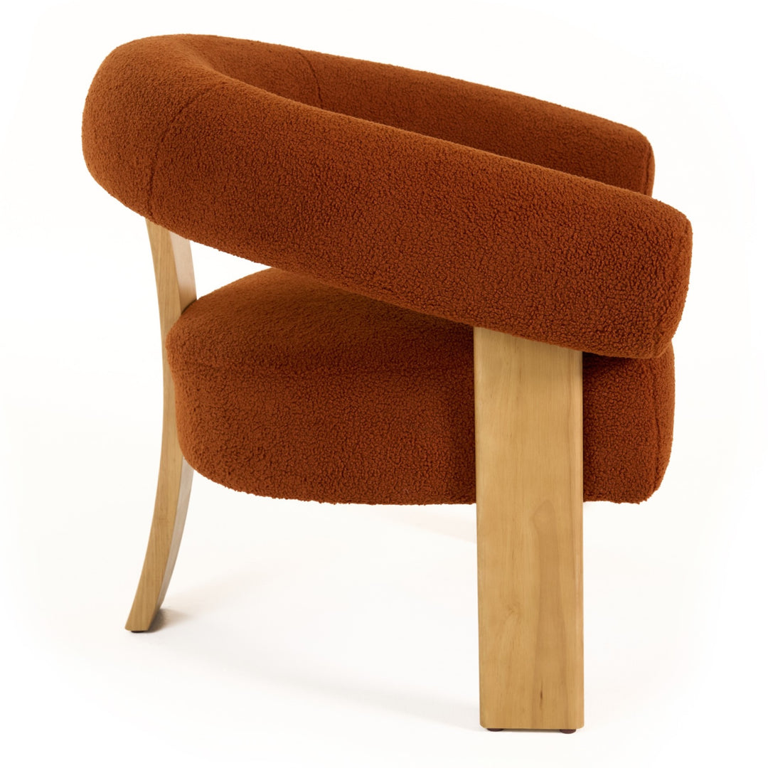 Nocona - Modern Rust Fabric + Wood Accent Chair