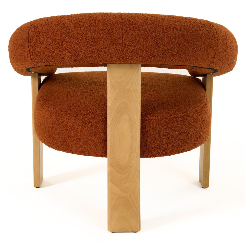 Nocona - Modern Rust Fabric + Wood Accent Chair - View 4