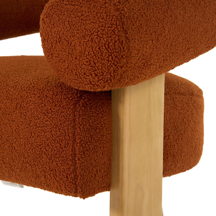 Nocona - Modern Rust Fabric + Wood Accent Chair