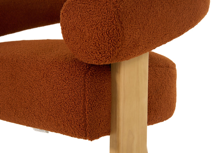 Nocona - Modern Rust Fabric  Wood Accent Chair