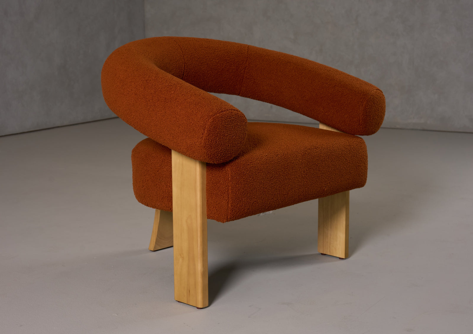 Nocona - Modern Rust Fabric  Wood Accent Chair