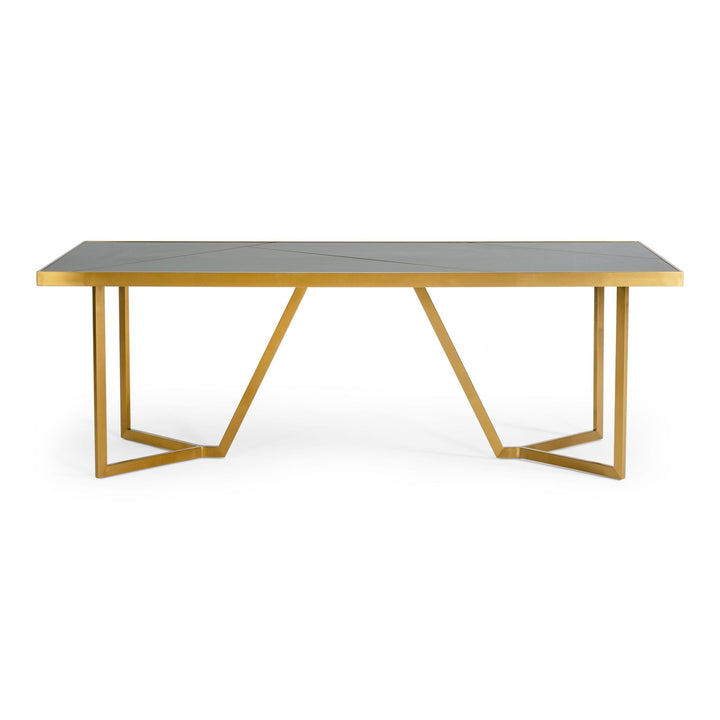 Nolte - Glam Black Zebrawood and Gold Dining Table