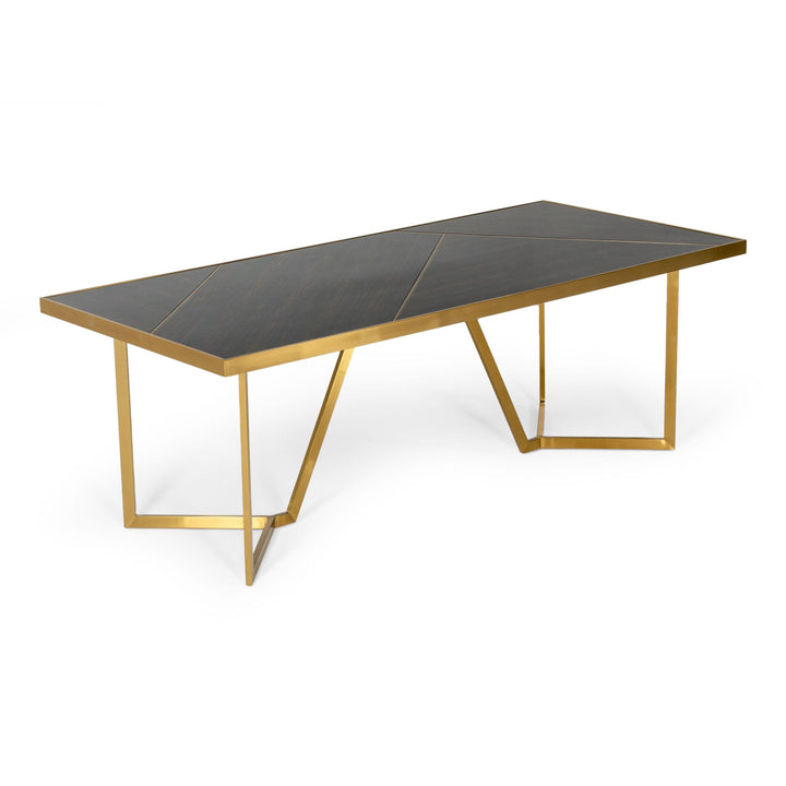 Nolte - Glam Black Zebrawood and Gold Dining Table