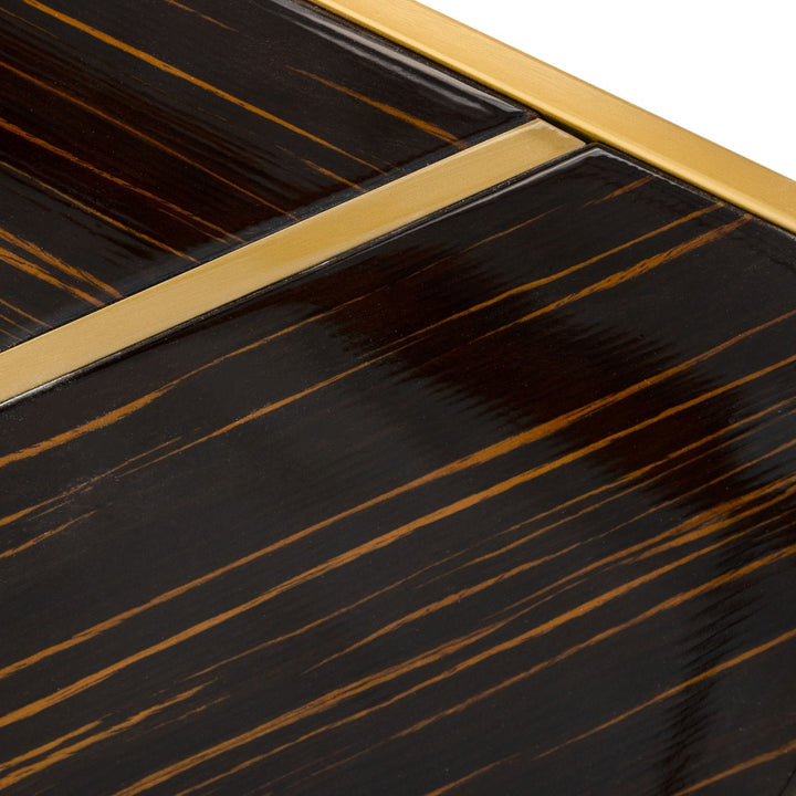 Nolte - Glam Black Zebrawood and Gold Dining Table