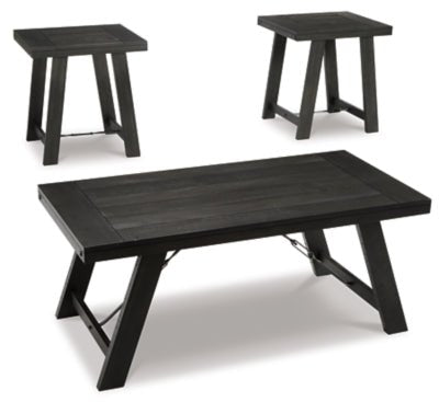 Noorbrook Table (Set of 3) - Black Table Set modern furniture Contempo Furniture