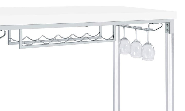 Norcrest - Acrylic Leg Bar Table - White High Gloss Bar Table modern furniture Contempo Furniture
