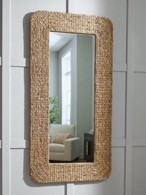 Norigan Floor Mirror - Light Brown Floor Mirror modern furniture Contempo Furniture