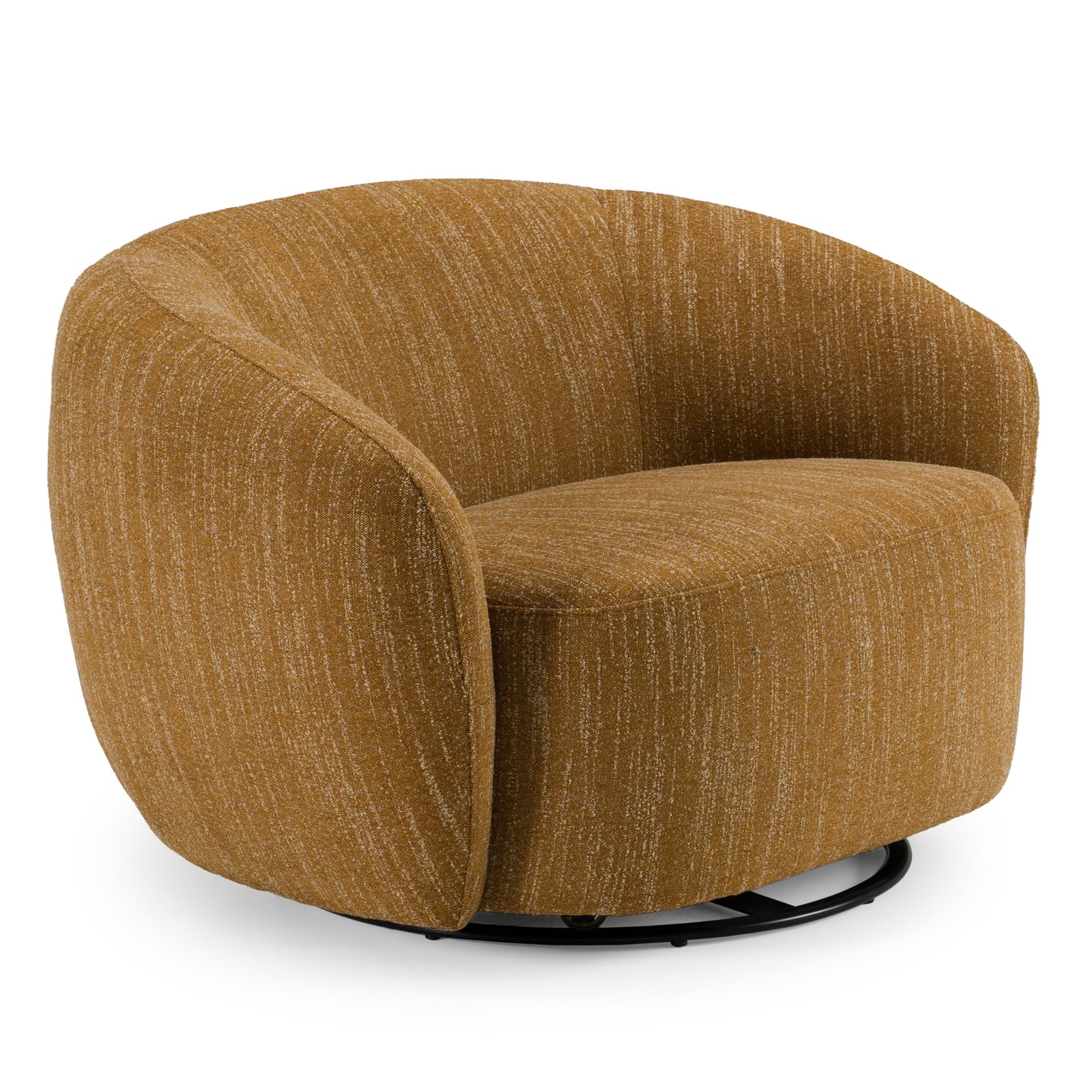 Norris - Modern Mustard Fabric Swivel Accent Chair