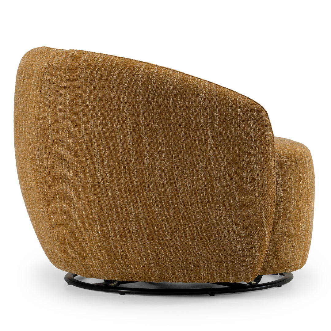 Norris  Modern Mustard Fabric Swivel Accent Chair