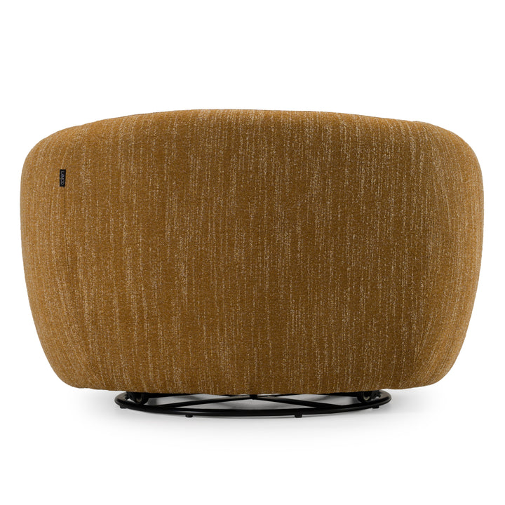 Norris  Modern Mustard Fabric Swivel Accent Chair