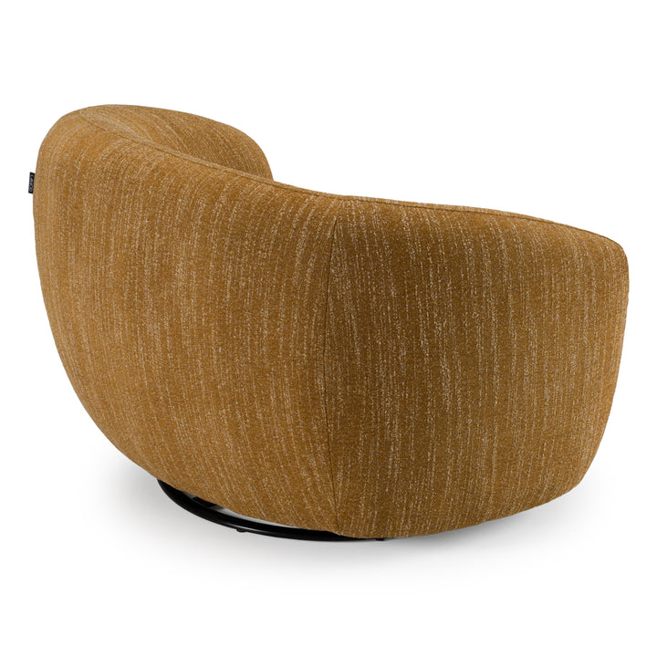 Norris  Modern Mustard Fabric Swivel Accent Chair