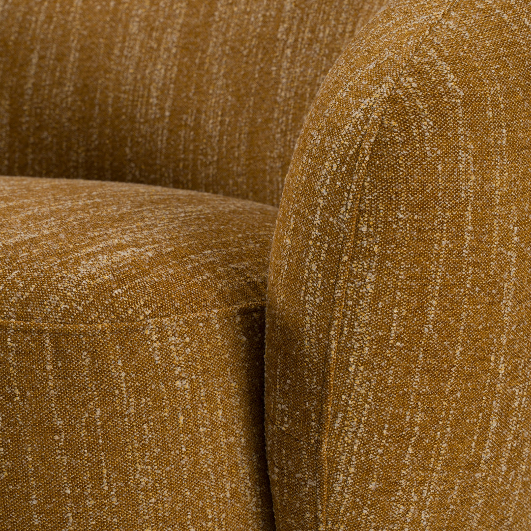 Norris  Modern Mustard Fabric Swivel Accent Chair