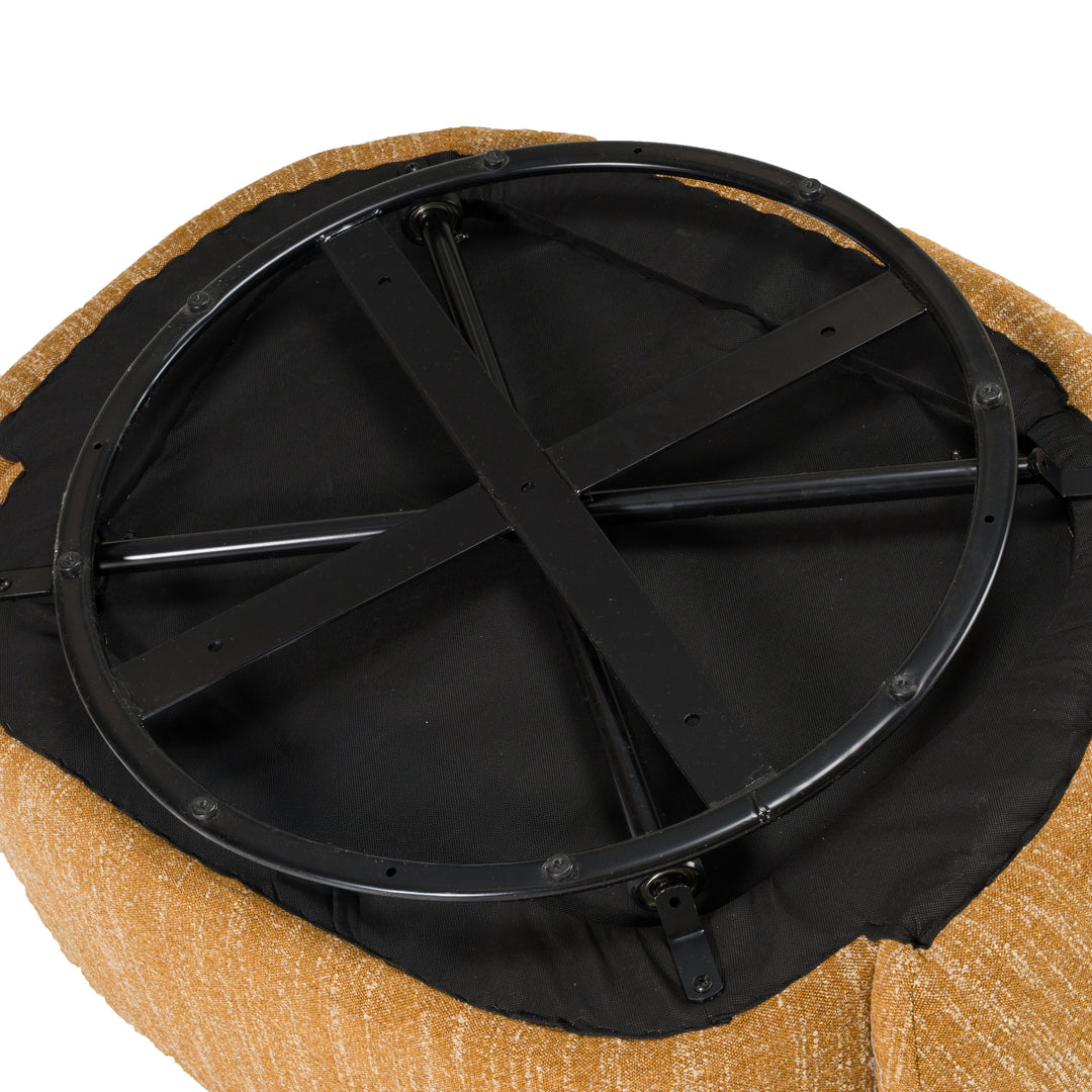 Norris - Modern Mustard Fabric Swivel Accent Chair