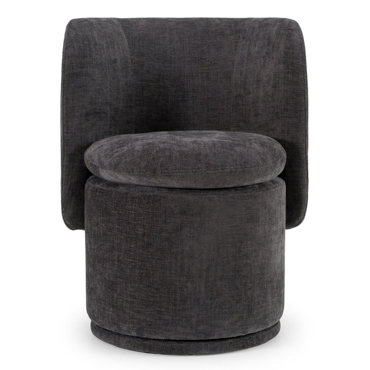 Norris - Modern Dark Grey Fabric Swivel Dining Chair