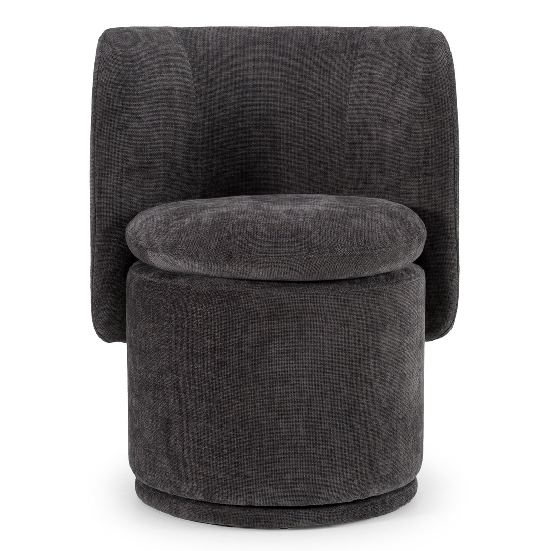 Norris  Modern Dark Grey Fabric Swivel Dining Chair