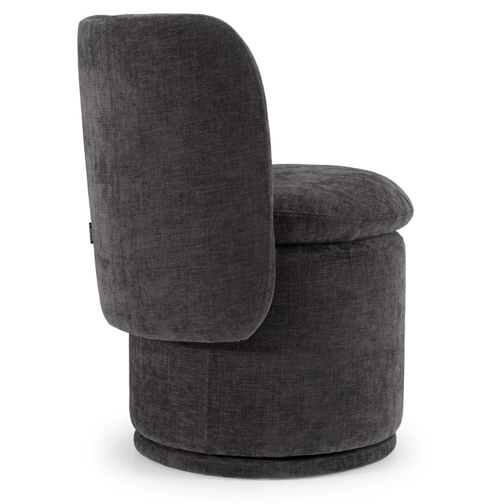 Norris  Modern Dark Grey Fabric Swivel Dining Chair