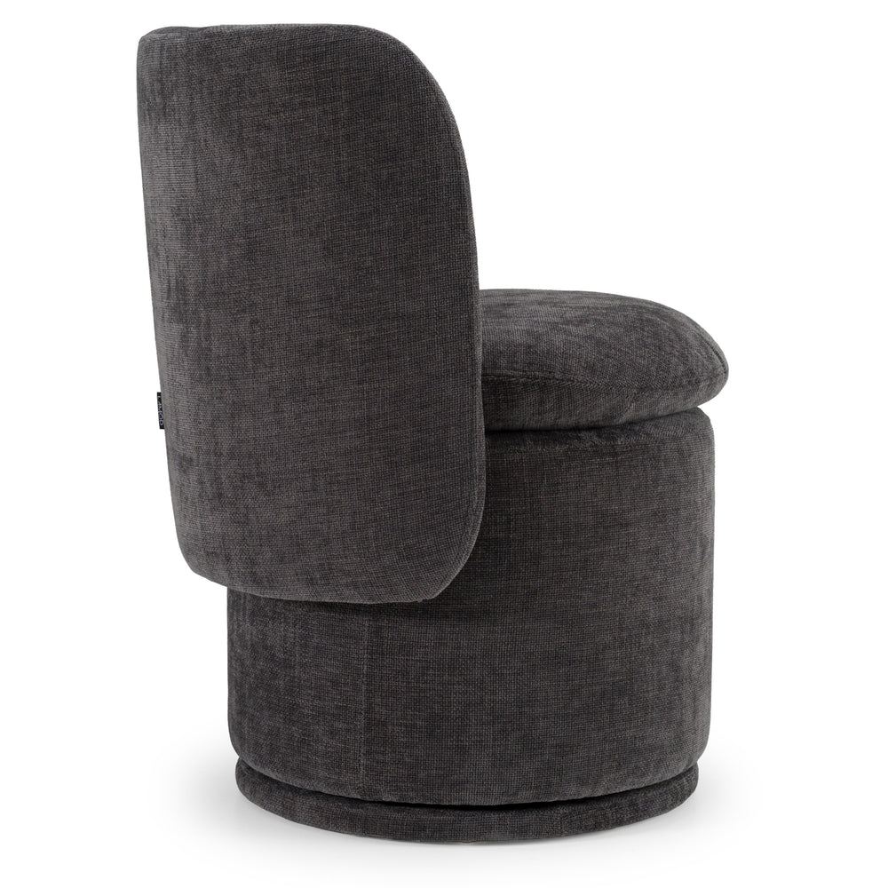 Norris - Modern Dark Grey Fabric Swivel Dining Chair - View 6