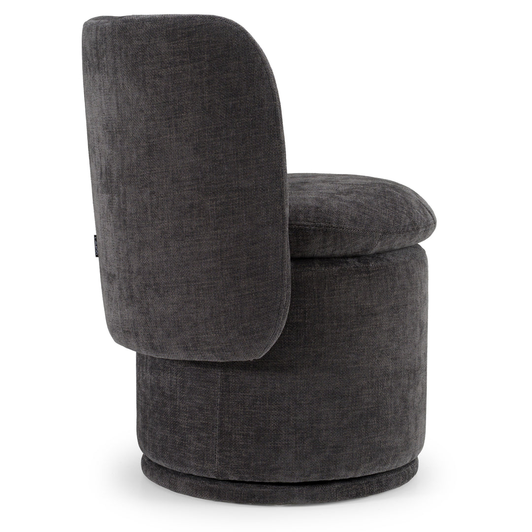 Norris - Modern Dark Grey Fabric Swivel Dining Chair