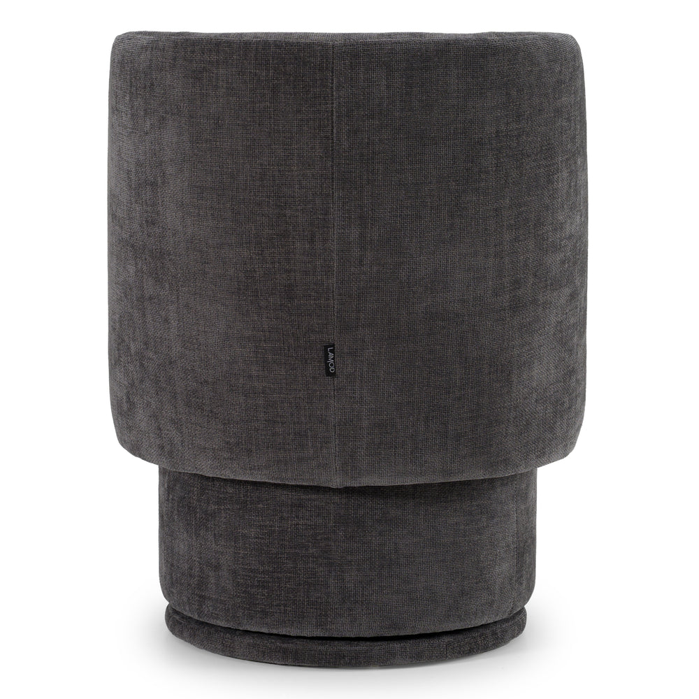Norris - Modern Dark Grey Fabric Swivel Dining Chair - View 7