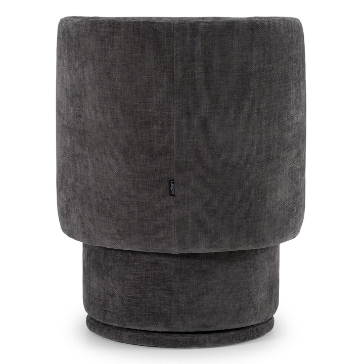 Norris  Modern Dark Grey Fabric Swivel Dining Chair