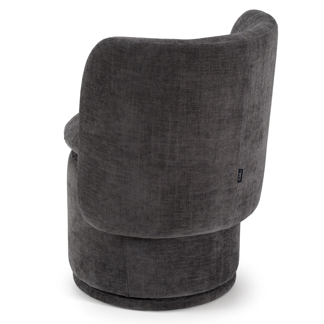 Norris - Modern Dark Grey Fabric Swivel Dining Chair