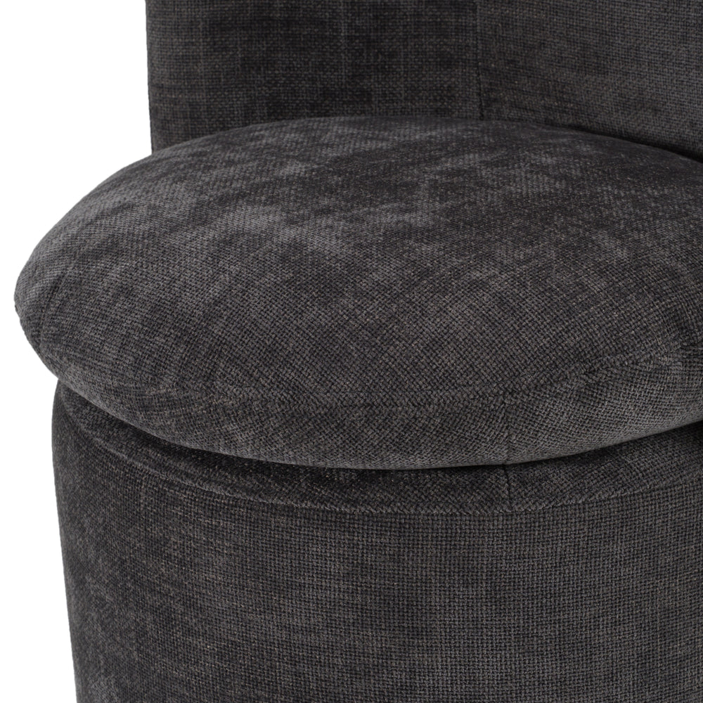 Norris - Modern Dark Grey Fabric Swivel Dining Chair - View 8