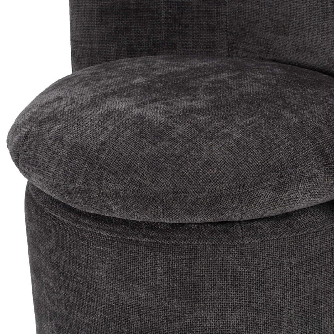 Norris  Modern Dark Grey Fabric Swivel Dining Chair