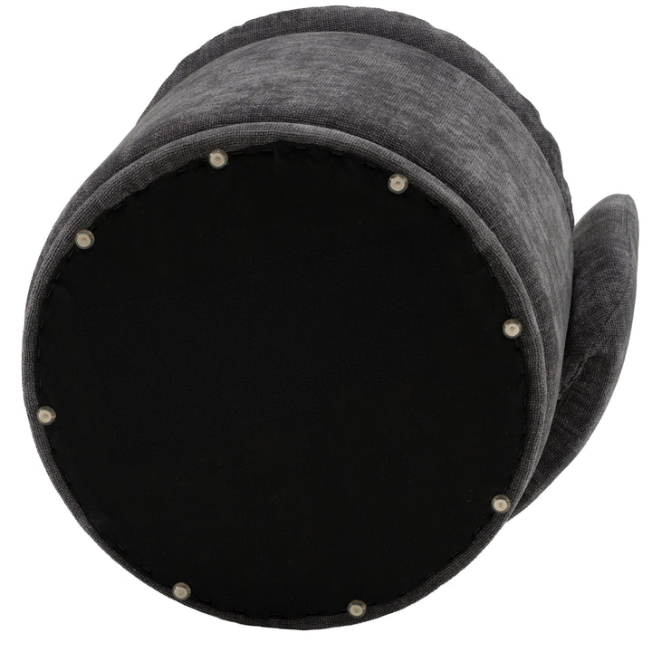 Norris - Modern Dark Grey Fabric Swivel Dining Chair