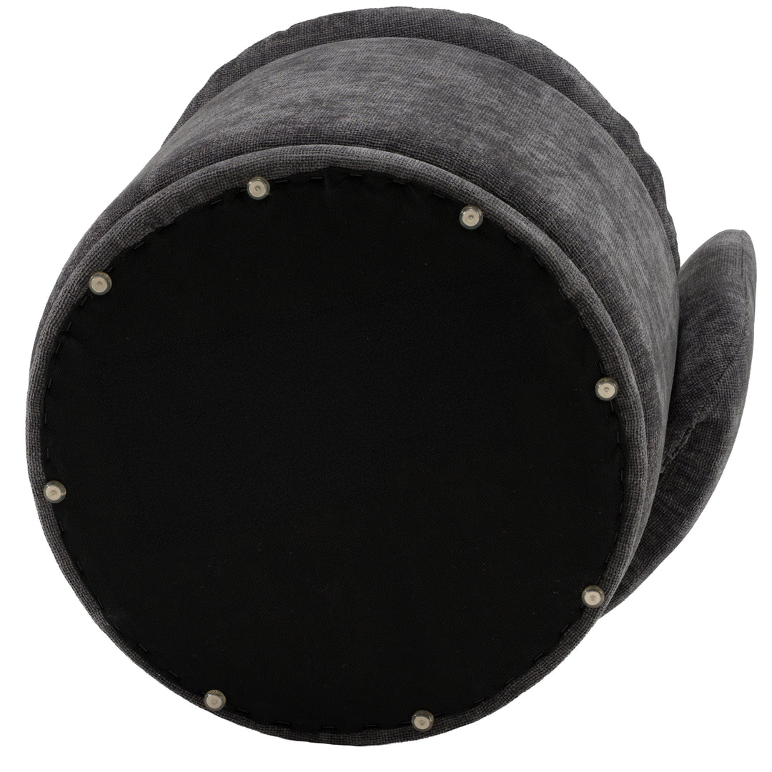 Norris - Modern Dark Grey Fabric Swivel Dining Chair