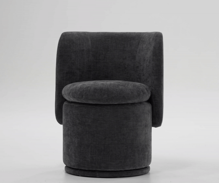 Norris - Modern Dark Grey Fabric Swivel Dining Chair