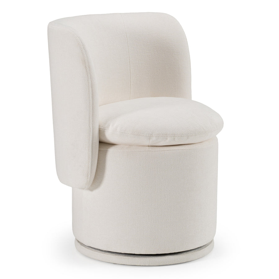 Norris - Modern Ivory Fabric Swivel Dining Chair