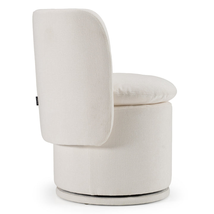 Norris  Modern Ivory Fabric Swivel Dining Chair