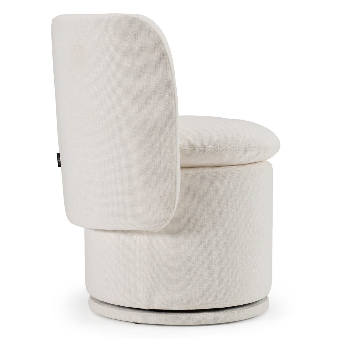 Norris - Modern Ivory Fabric Swivel Dining Chair