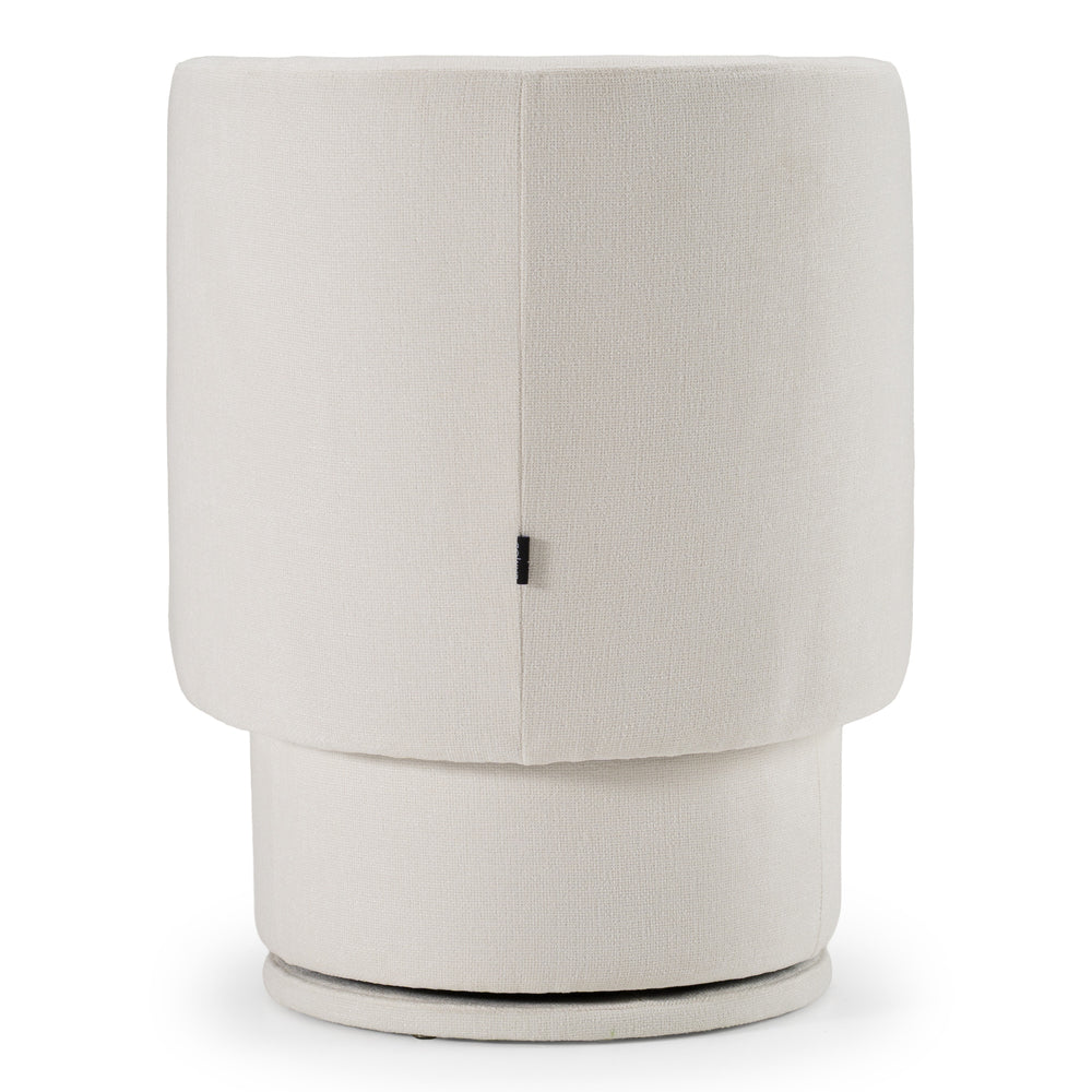 Norris - Modern Ivory Fabric Swivel Dining Chair - View 5