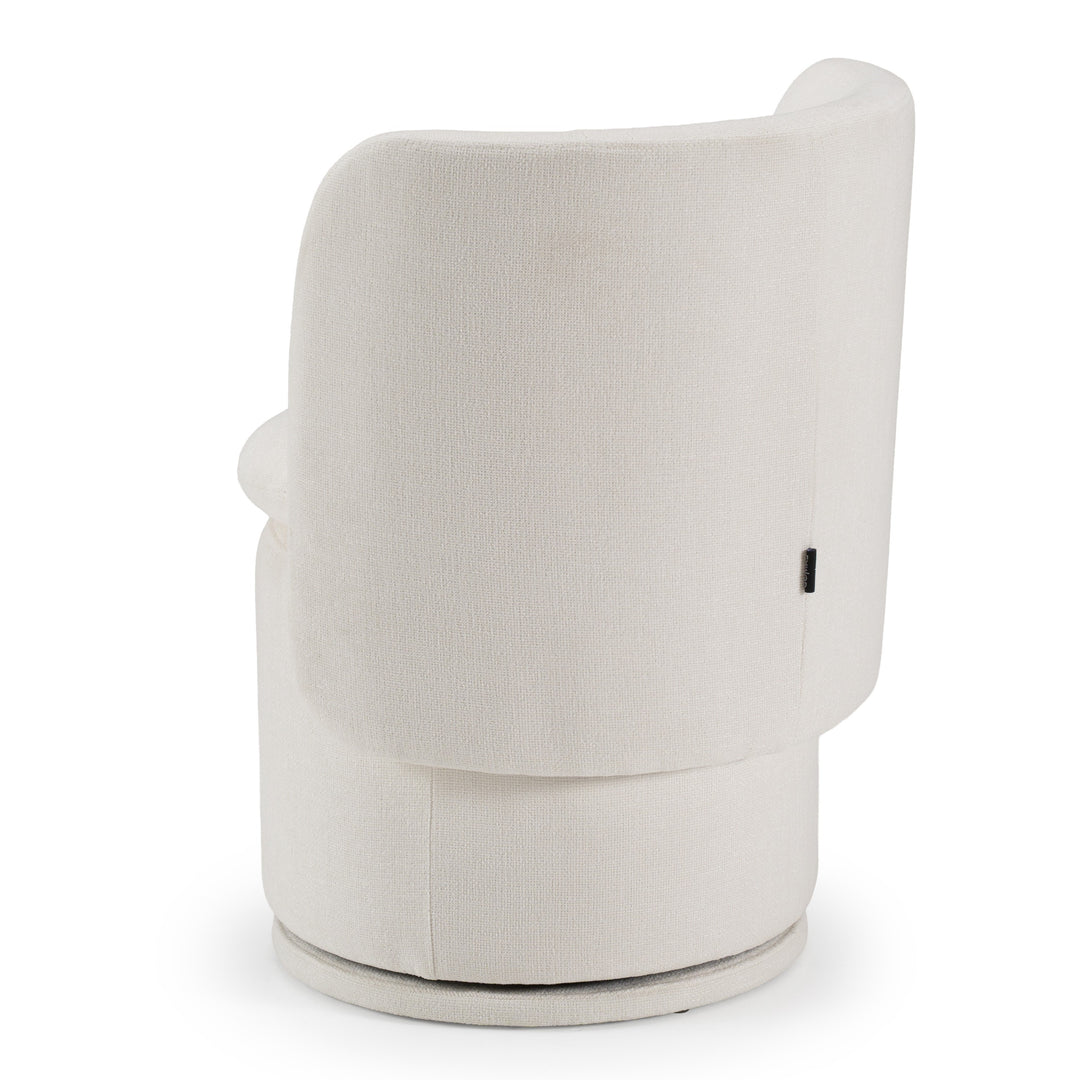 Norris  Modern Ivory Fabric Swivel Dining Chair