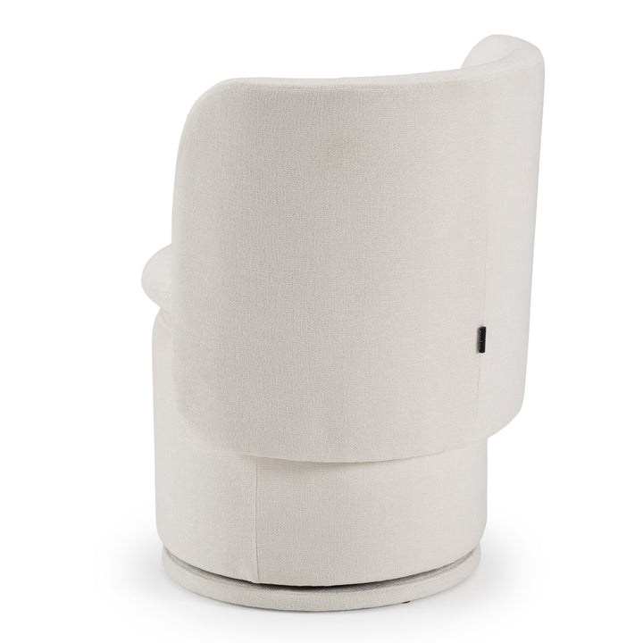Norris  Modern Ivory Fabric Swivel Dining Chair