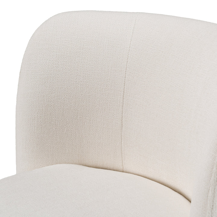 Norris  Modern Ivory Fabric Swivel Dining Chair