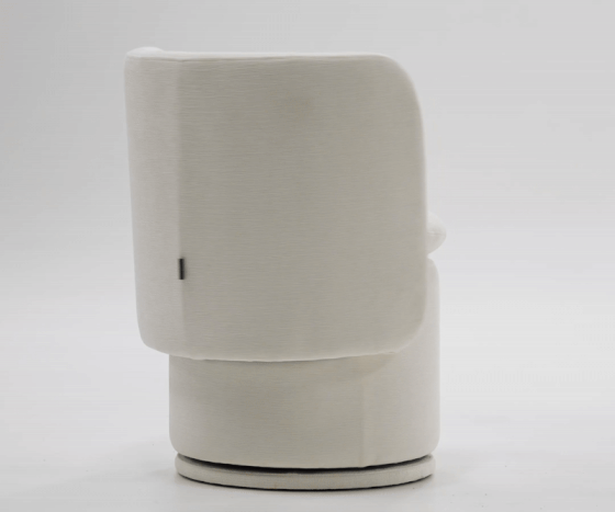 Norris  Modern Ivory Fabric Swivel Dining Chair