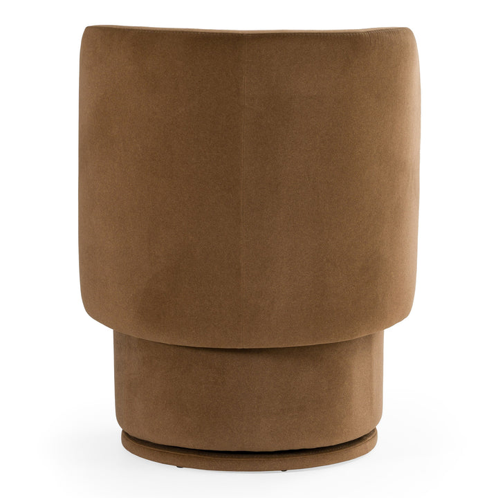 Norris - Modern Brown Fabric Swivel Dining Chair
