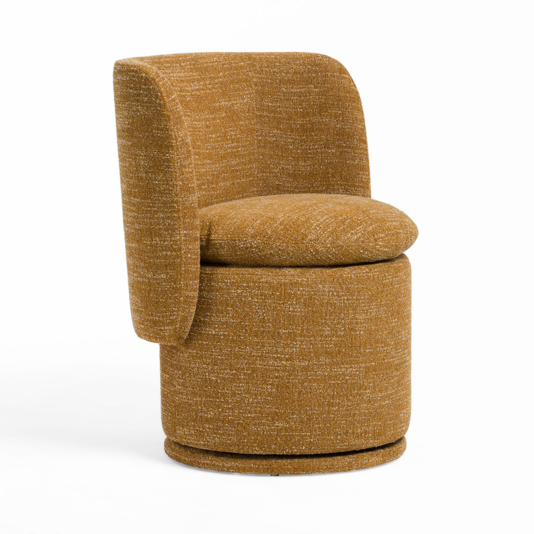 Norris  Modern Mustard Fabric Swivel Dining Chair