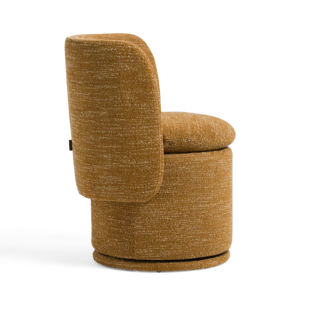 Norris  Modern Mustard Fabric Swivel Dining Chair