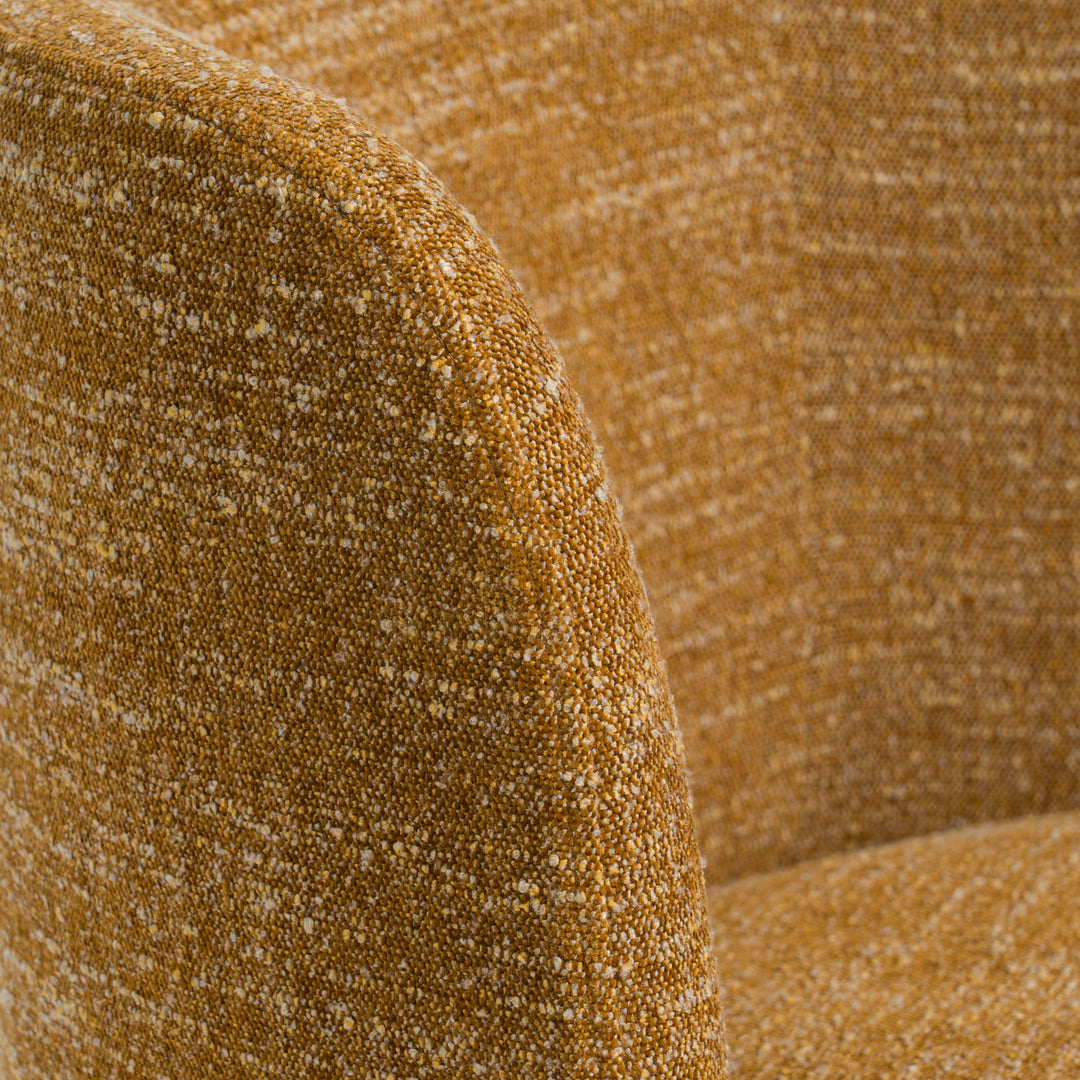 Norris  Modern Mustard Fabric Swivel Dining Chair