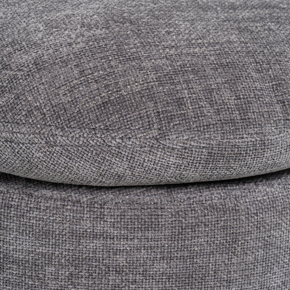 Norris - Modern Dark Grey Fabric Swivel Dining Chair - View 3
