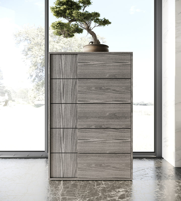 Asus - Italian Modern Elm Grey Chest