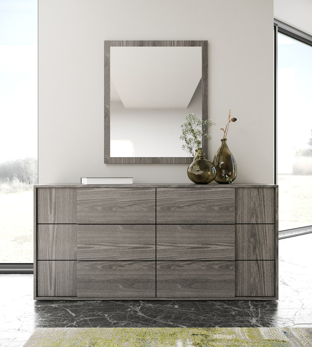 Asus - Italian Modern Elm Grey Dresser