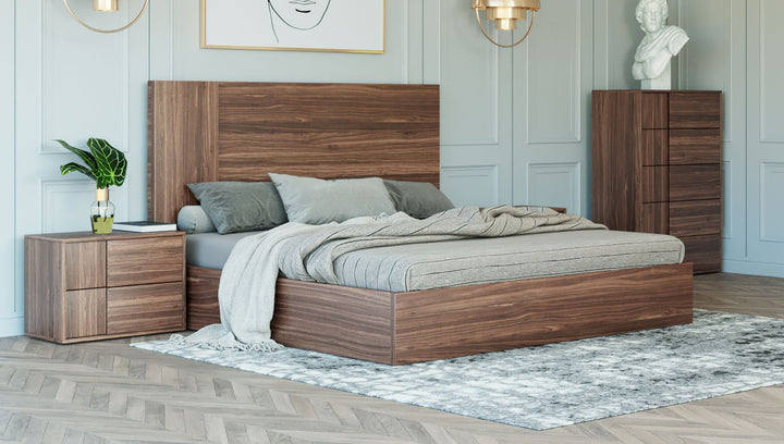 Asus - Italian Modern Walnut Bed