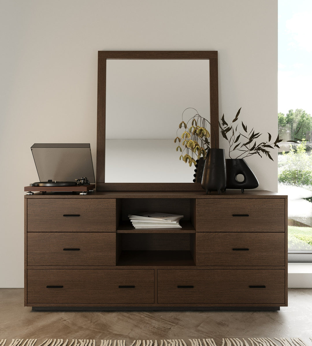 Fantasia  Contemporary Dark Walnut Dresser