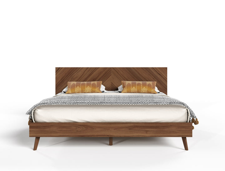 Kamela -Modern Walnut Bed