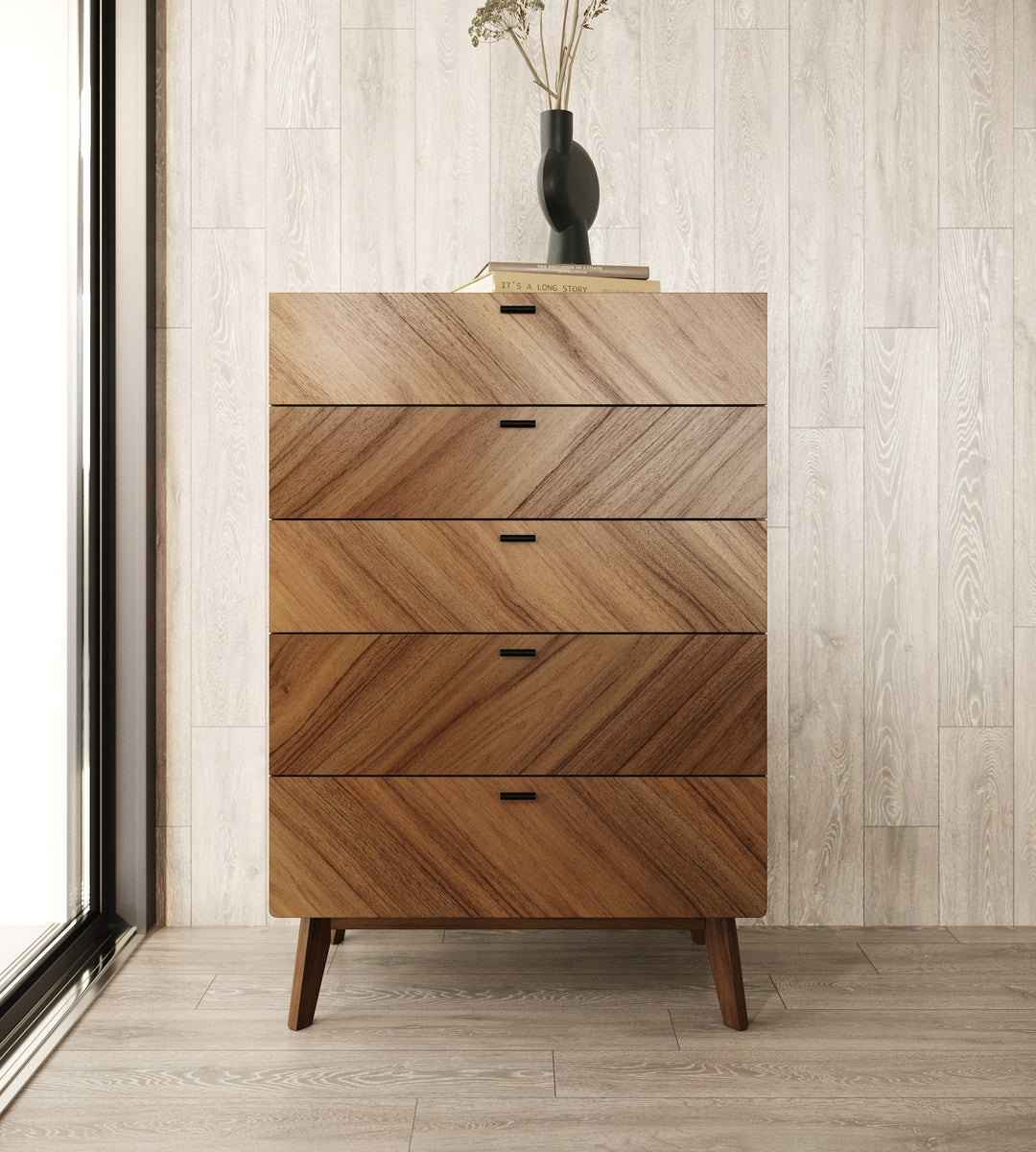 Kamela- Modern Walnut Chest