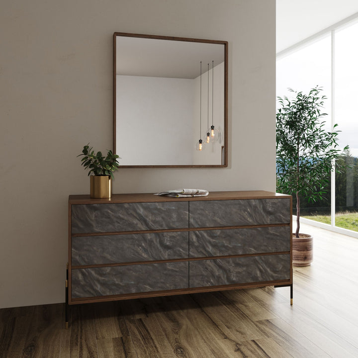 Metcalf - Mid-Century Walnut &amp; Grey Bedroom Set
